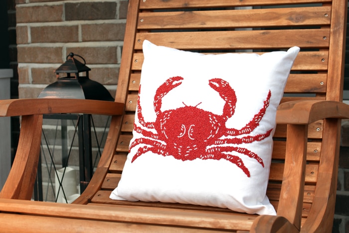 front porch makeover nautical pillow