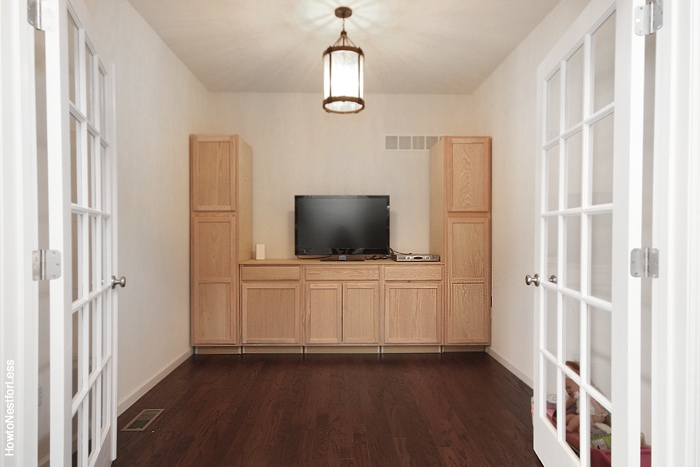 playroom built in cabinets