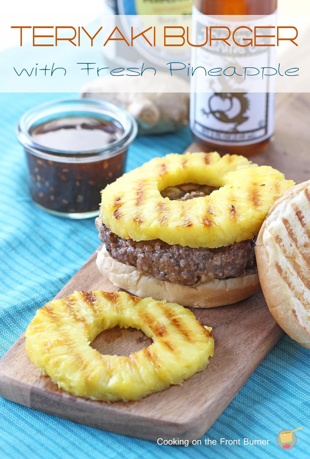 burger with fresh pineapple