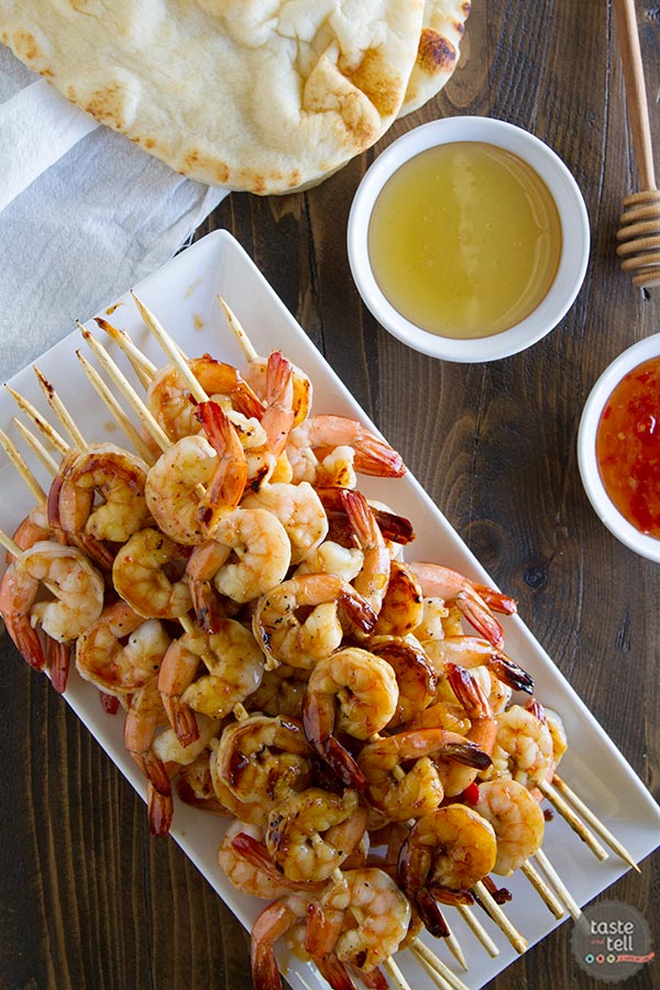 chili honey garlic shrimp kabobs