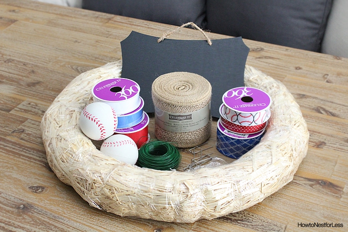 baseball wreath supplies