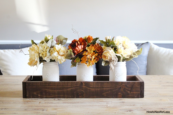 Wooden box centerpiece