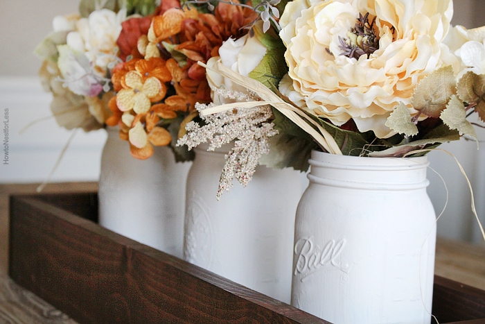 Mason Jar Planter Box Centerpiece