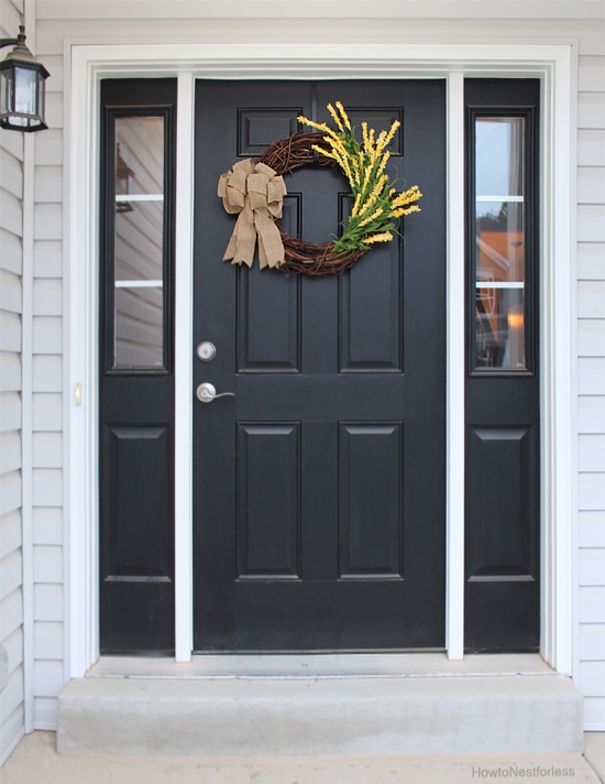 yellow and burlap wreath