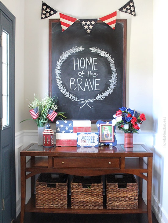 4th of July Foyer & Chalkboard Art