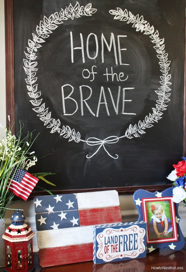 4th of july chalkboard