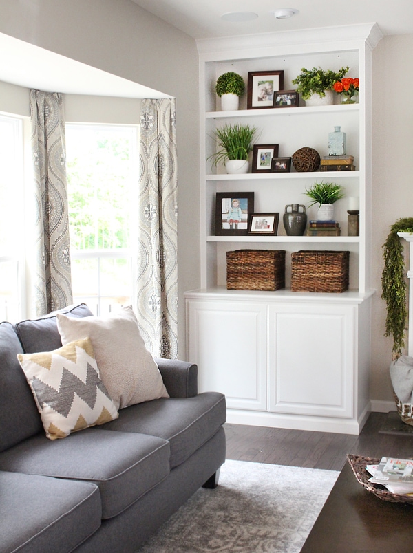 family room bookshelves