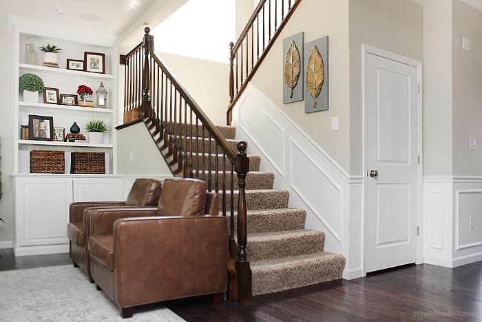 painted family room moldings