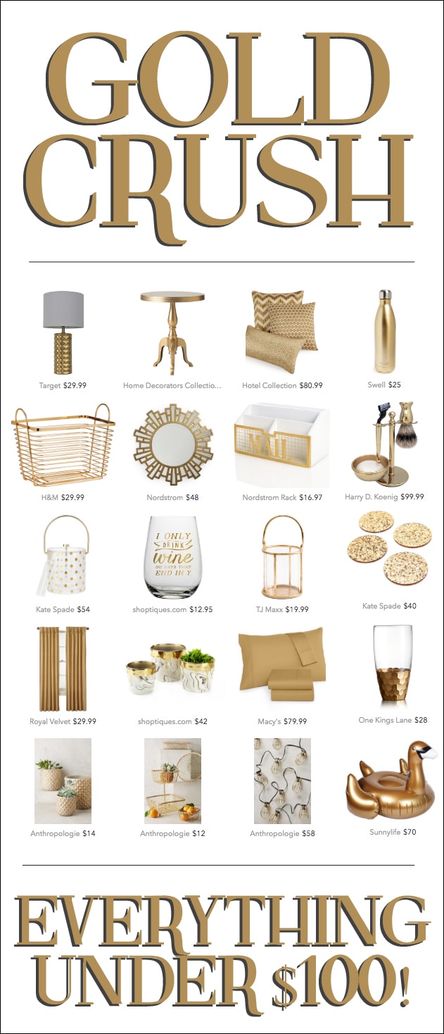 GOLD DECOR ITEMS FOR UNDER $100