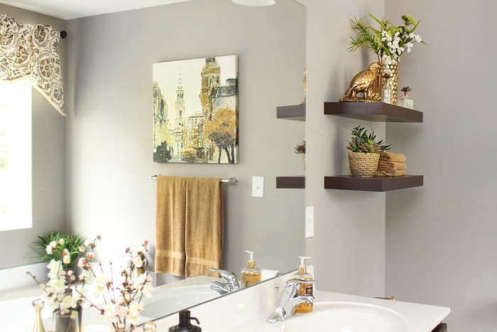 master bathroom shelves