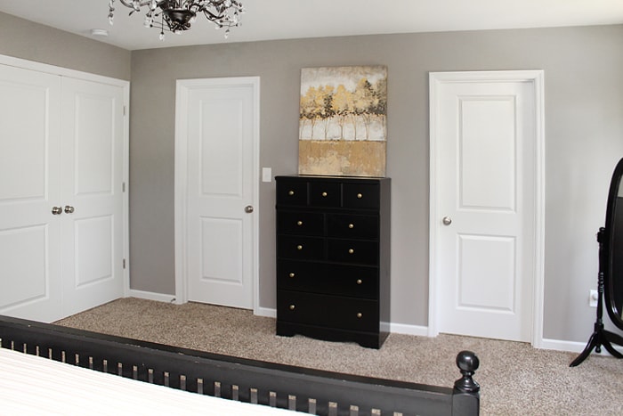 master bedroom gold and black