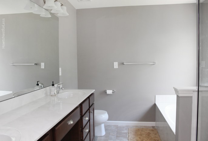 painted master bathroom functional gray