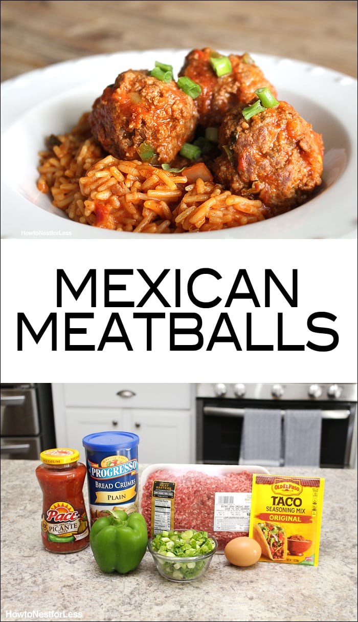 Mexican meatball recipe poster.