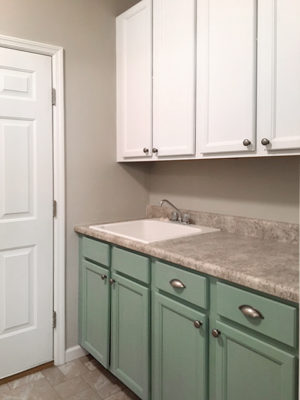 Painted Laundry Room Cabinets