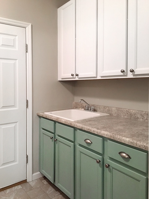 painted laundry room cabinets