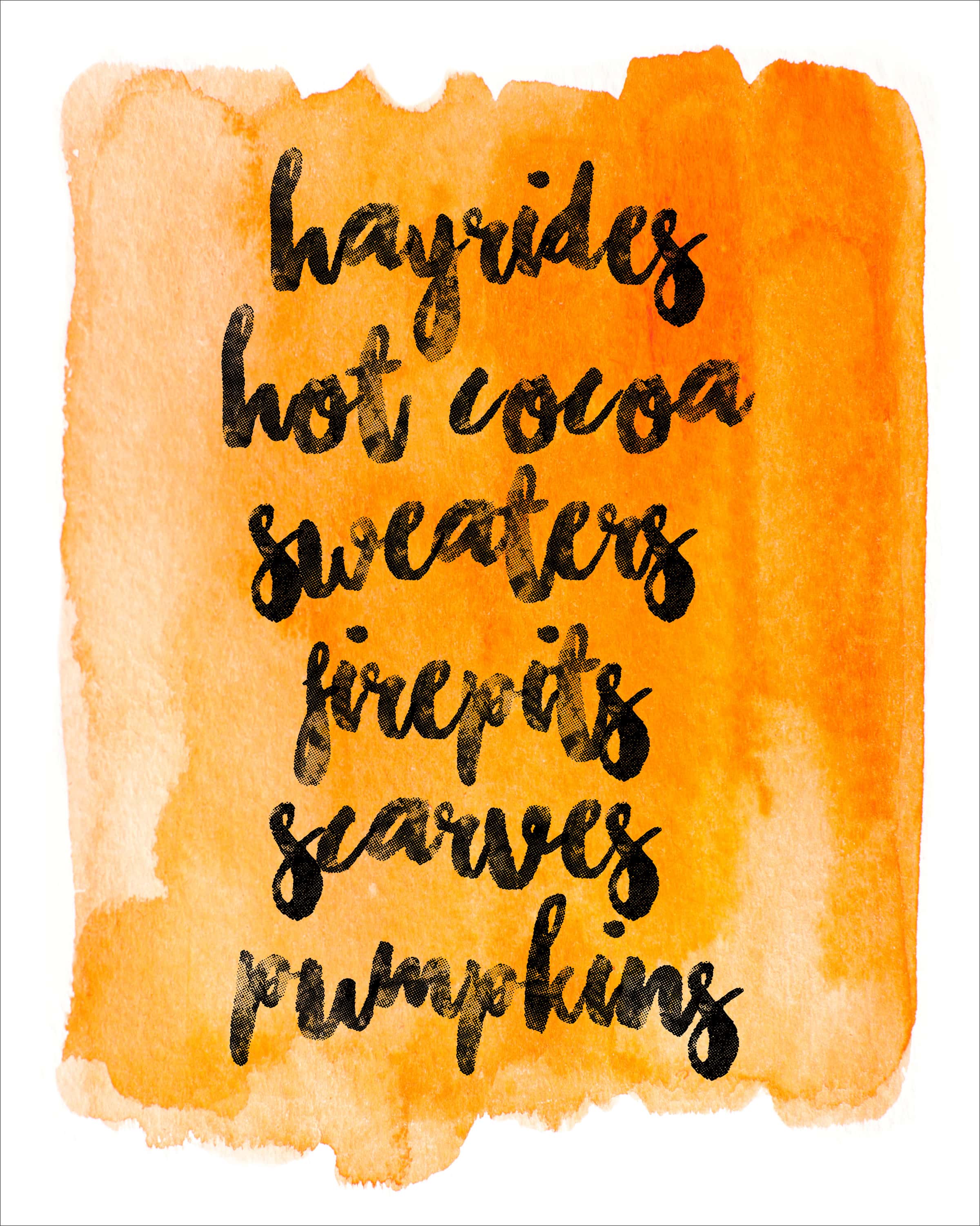 Fall Watercolor & Bucket List Printable