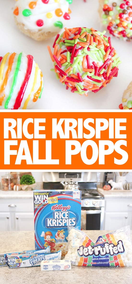 rice krispie fall decorated pops