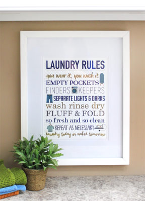 Laundry Rules Printable - free, easy and print ready