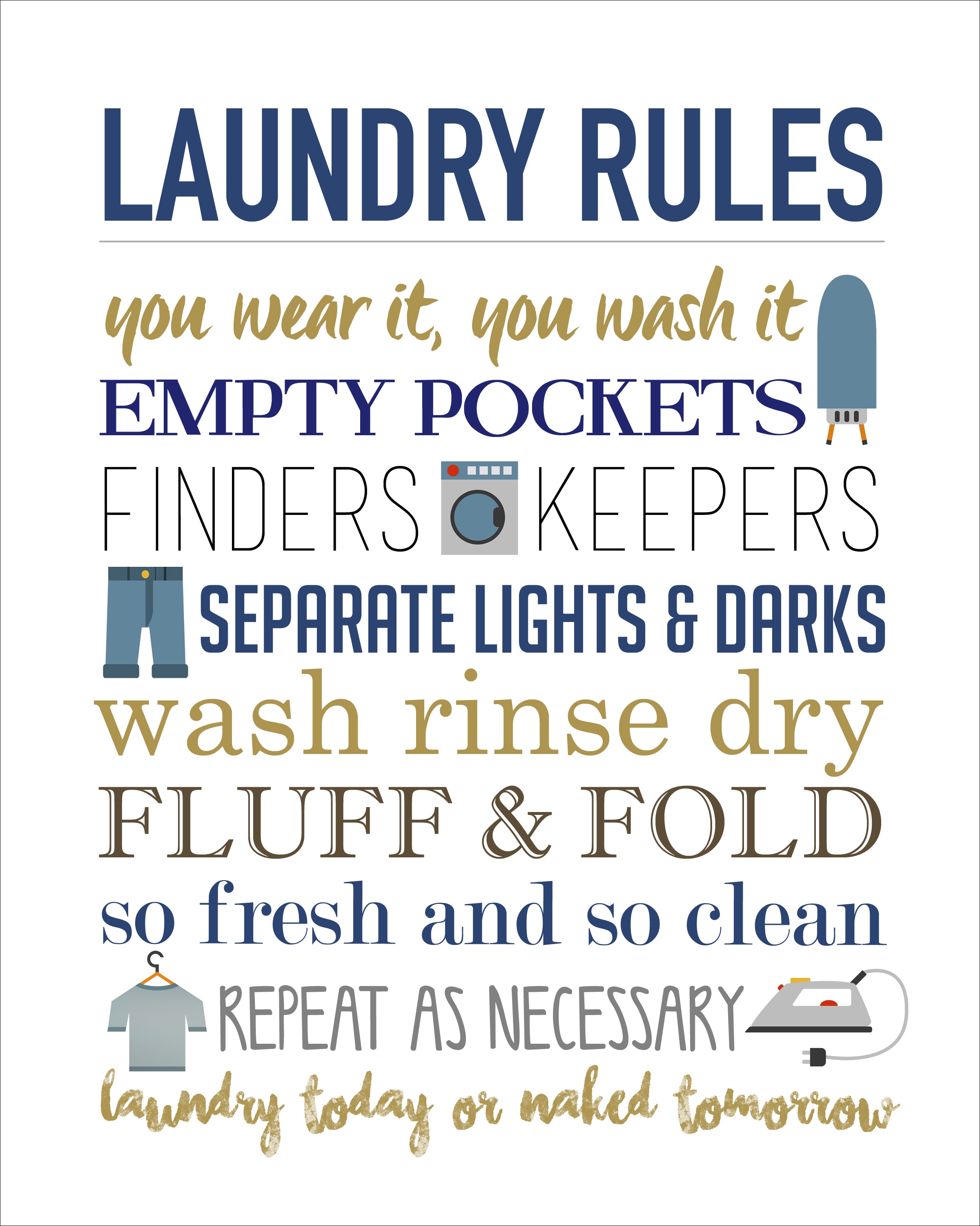 Laundry Rules Free Printable