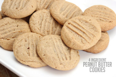 4 Ingredient Peanut Butter Cookies - Quick And Easy Recipe