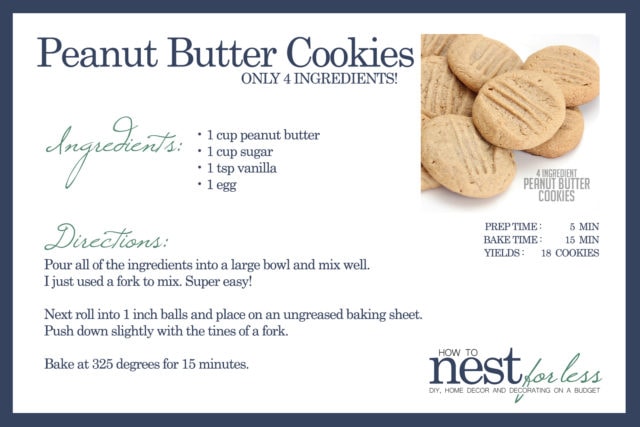 4 Ingredient Peanut Butter Cookies Quick And Easy Recipe