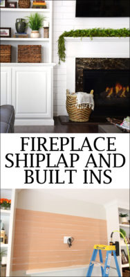 Adding Shiplap To Built Ins Around Fireplace In Family Room