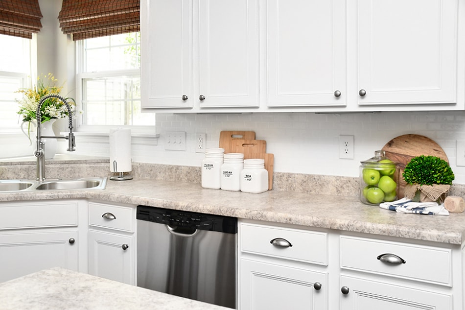 White Cabinets, Dark Kitchen Island for Your Home