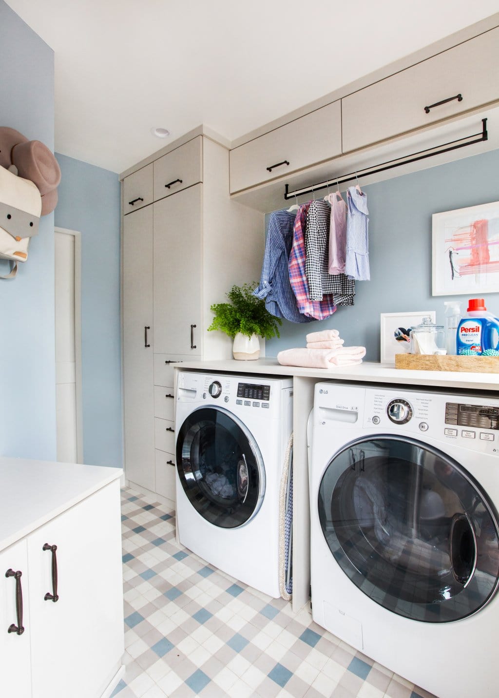 Laundry Room Makeover  DIY Shelves and Storage - Wanderlust Way