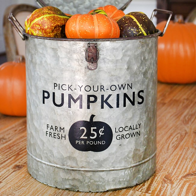 Fall Farmhouse Pumpkin Bucket - Easy DIY and Craft Project