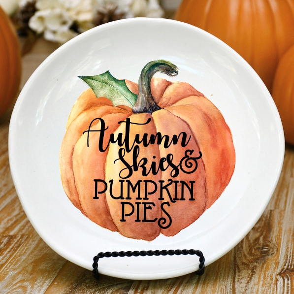 DIY Pumpkin Fall Decorative Plate Under 2 to Make!