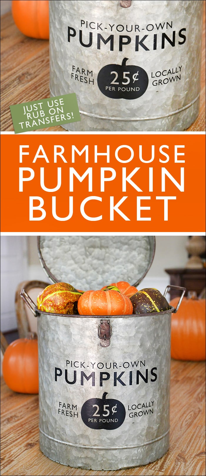 Farmhuse pumpkin bucket poster.