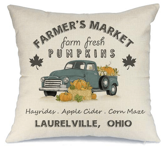 fall farmer's market pillow