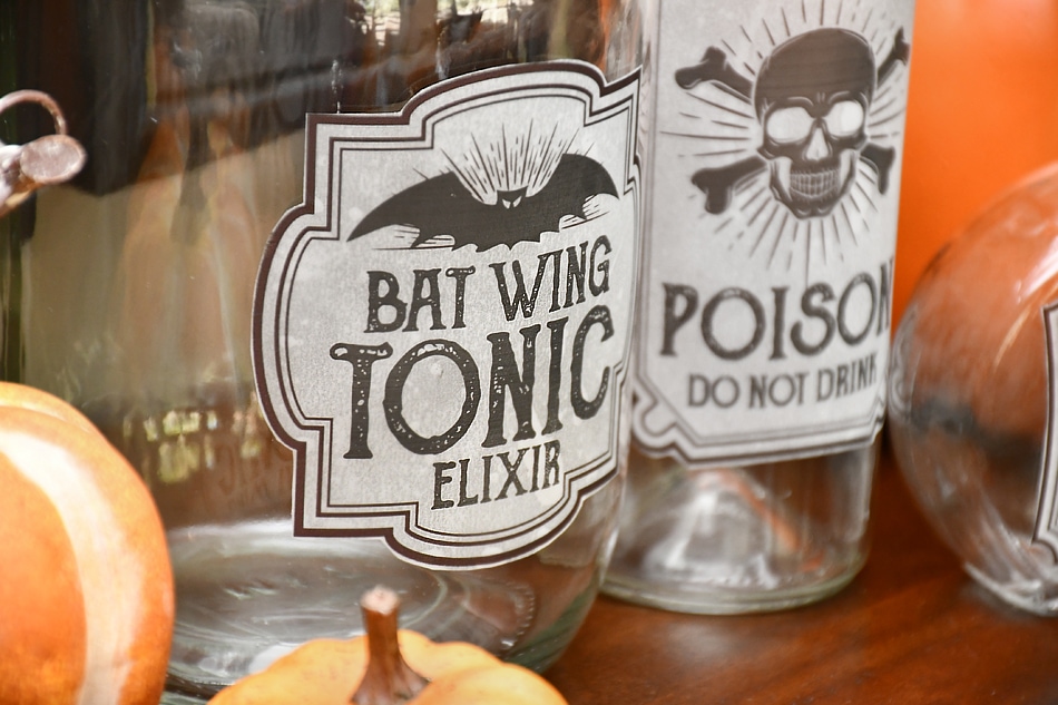 halloween bottle labels free printable