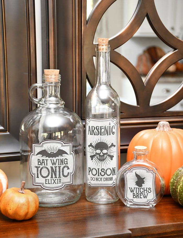 halloween bottle labels