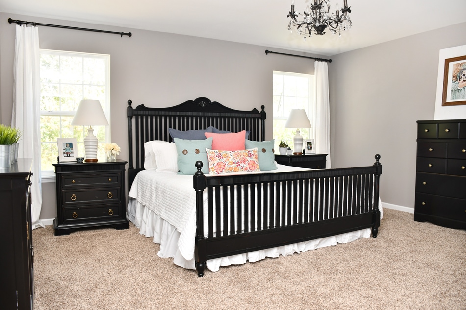 master bedroom makeover black furniture