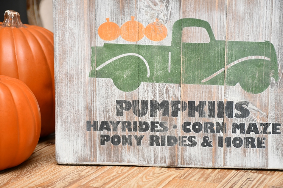 Pumpkin farm wood sign.