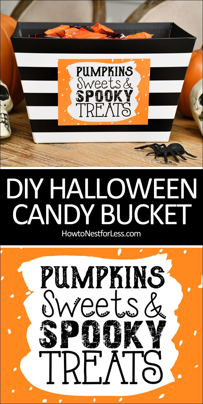 DIY Halloween candy bucket poster.