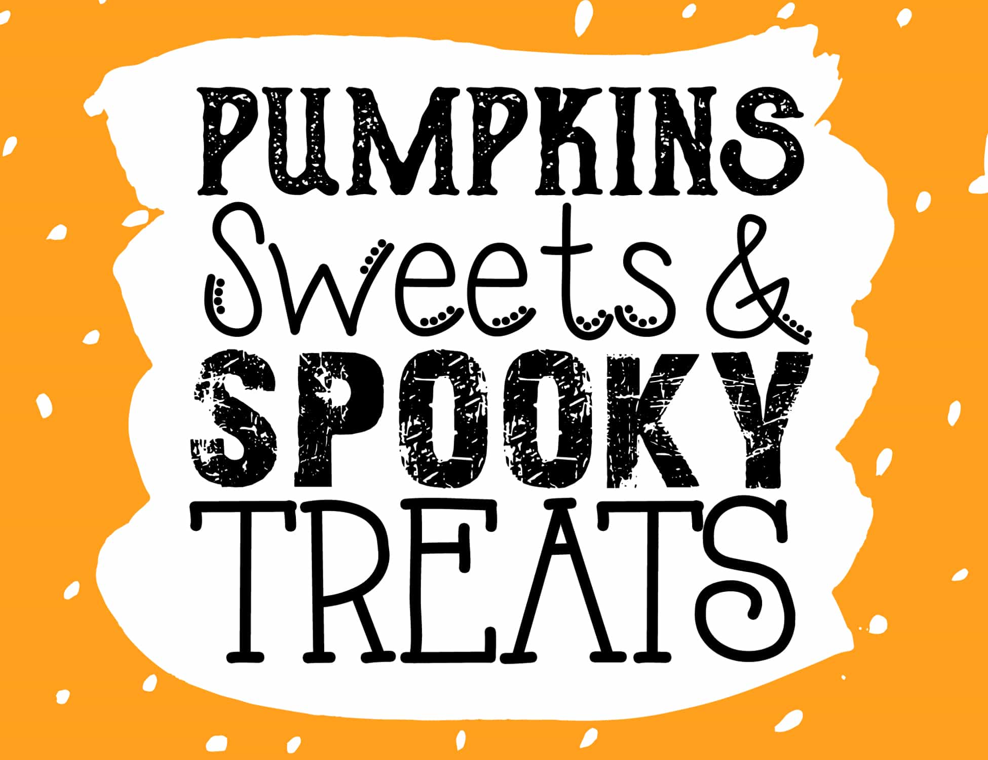 Pumpkins sweets & spooky treats sticker.