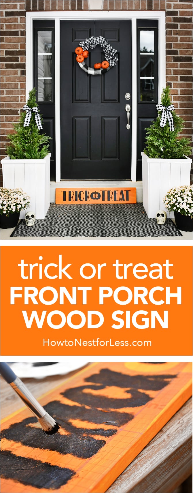 trick or treat wood sign