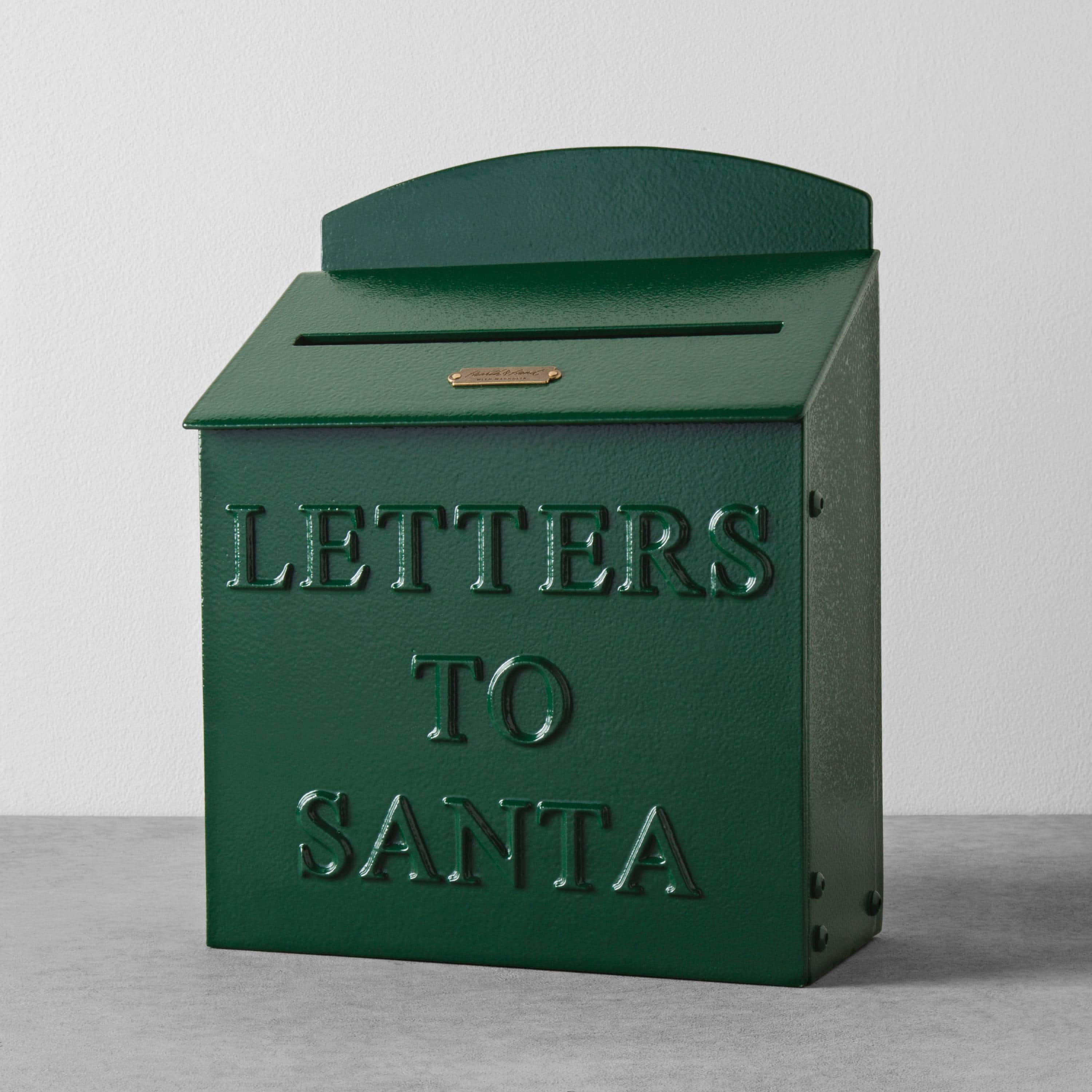 Letters to Santa green mailbox.