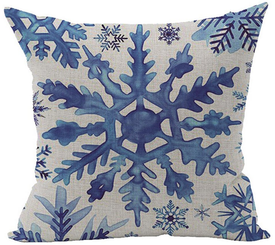 Snowflake Blue Pillow Christmas Pillows Blue Christmas Pillow Couch  Holidays Pillows Holiday Pillow Xmas Pillows Snowflakes Pillow 