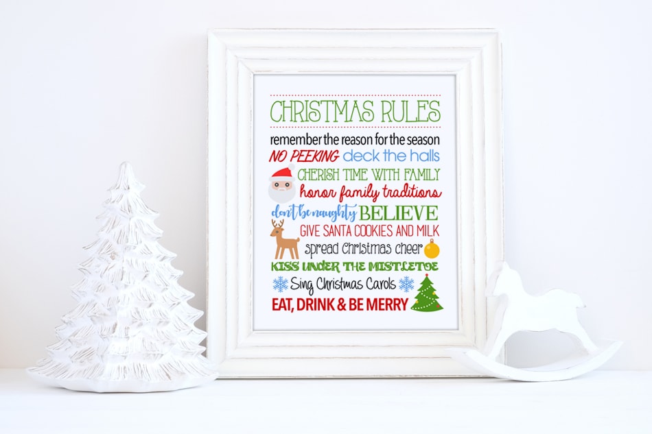 christmas rules printable