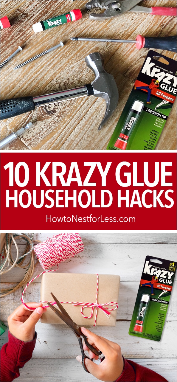 Krazy glue household hacks poster.