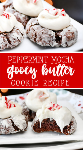 Peppermint Mocha Gooey Butter Cookie Recipe - Best Cookies Ever!