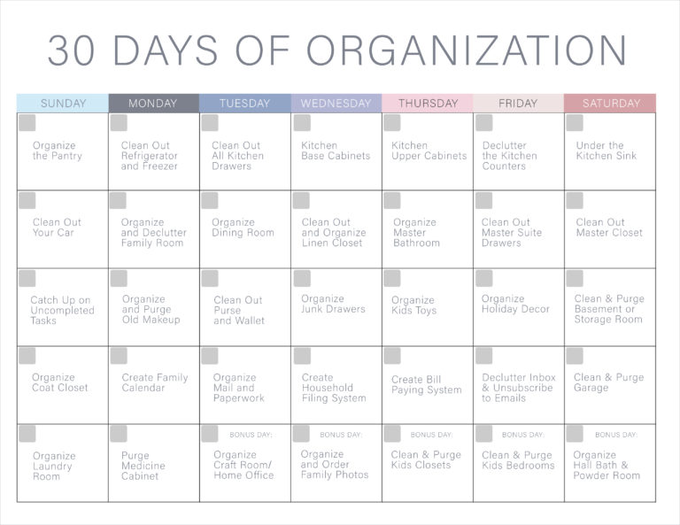 30 Days of Organization Challenge - Declutter Your Home!