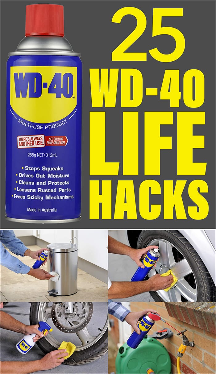 25 WD-40 life hacks poster.