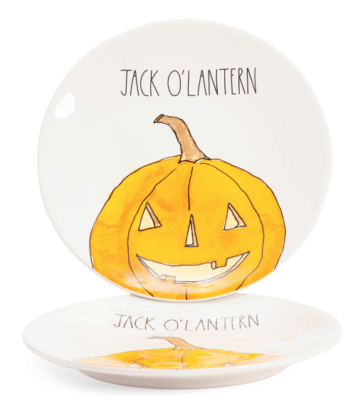 2 Jackolantern dinner plates