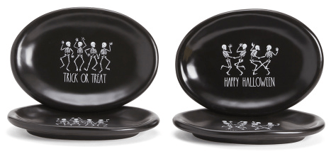 Rae Dunn skeleton appetizer plates