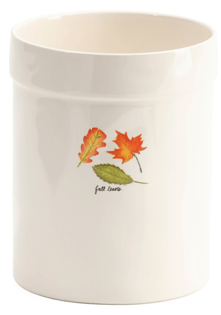 fall leave utensil crock