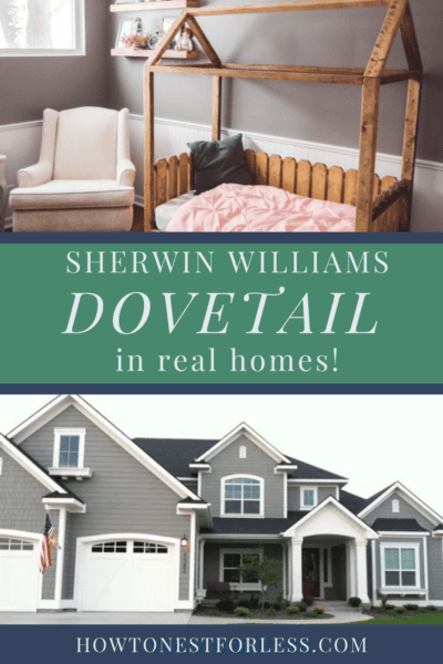 Sherwin Williams Dovetail in real homes pinterest graphic